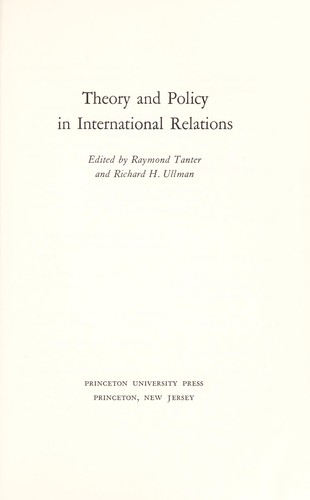 Theory and policy in international relations /